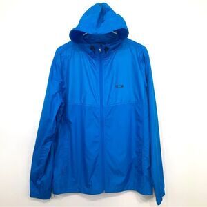 Oakley Vibrant Blue Hooded Full Zip Lightweight Windbreaker Jacket